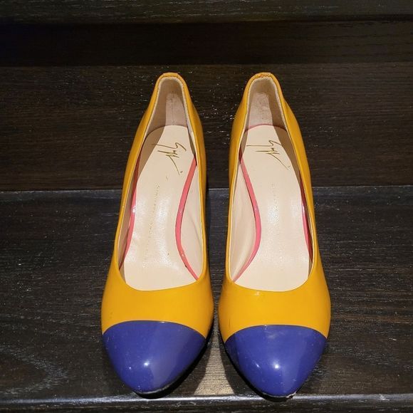 Vero Cuoio Yellow and Purple Heels - Picture 2 of 6